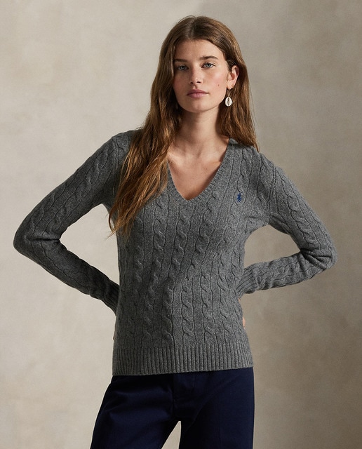 Imagen 0 de Jersey de mujer de cachemira y lana en punto de ochos