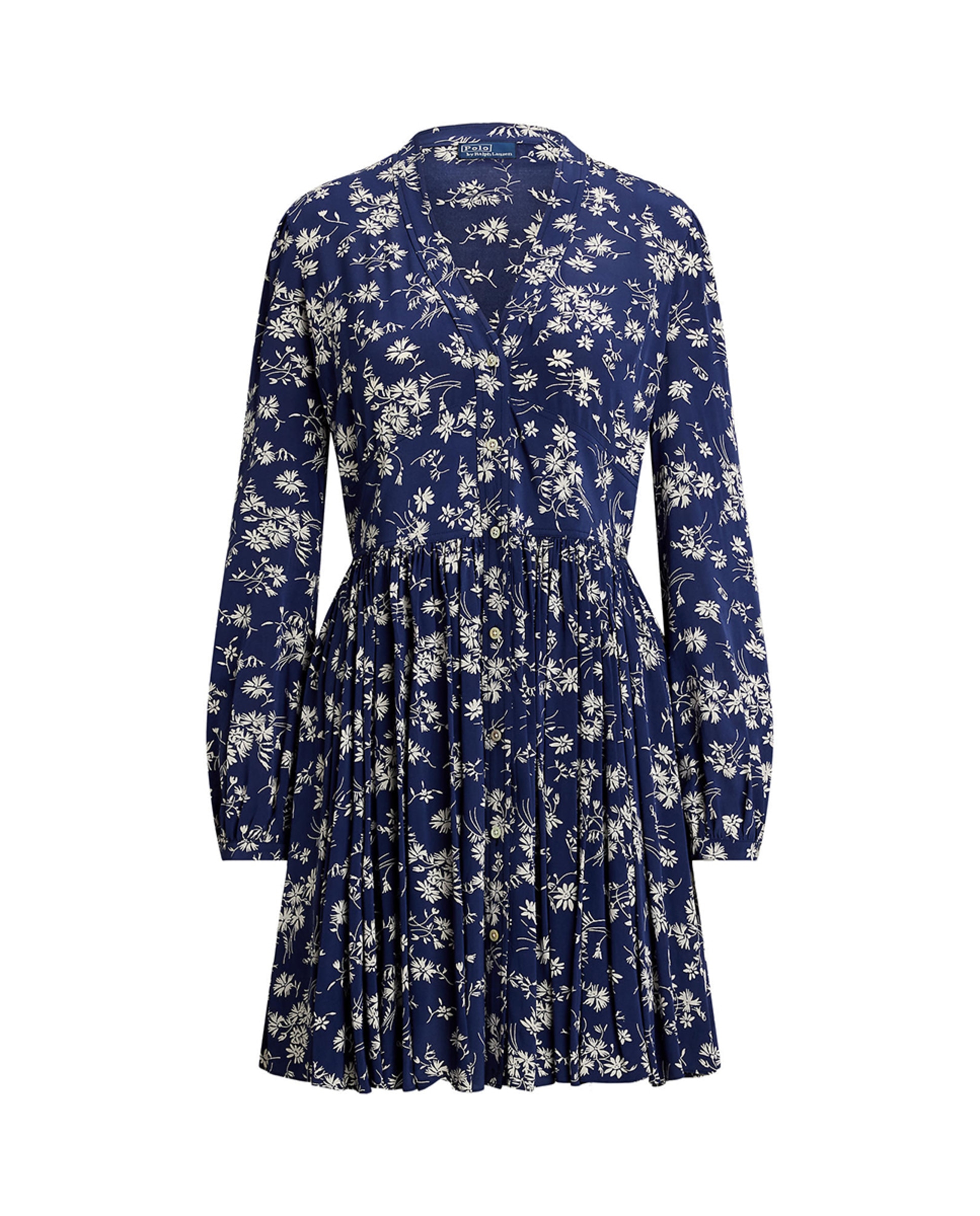 Vestido curto com estampado Azul-marinho-5