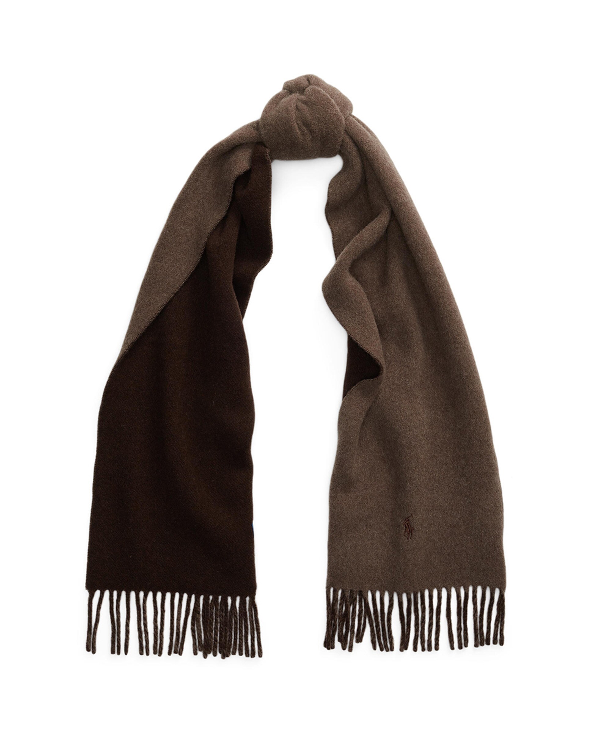 Cachecol de Lã com Franjas Castanho-escuro-3