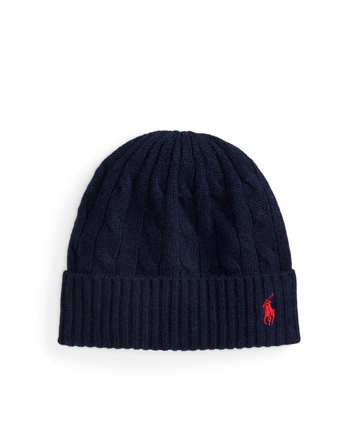 Imagen 0 de Gorro en punto de ochos de lana con logotipo