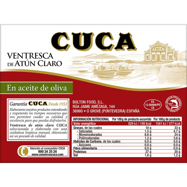 light tuna belly  in olive oil tin 82 drained weight g