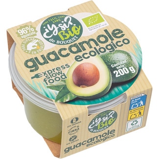 guacamole ecológico sin gluten y sin lactosa tarrina 200 g - De Bouque