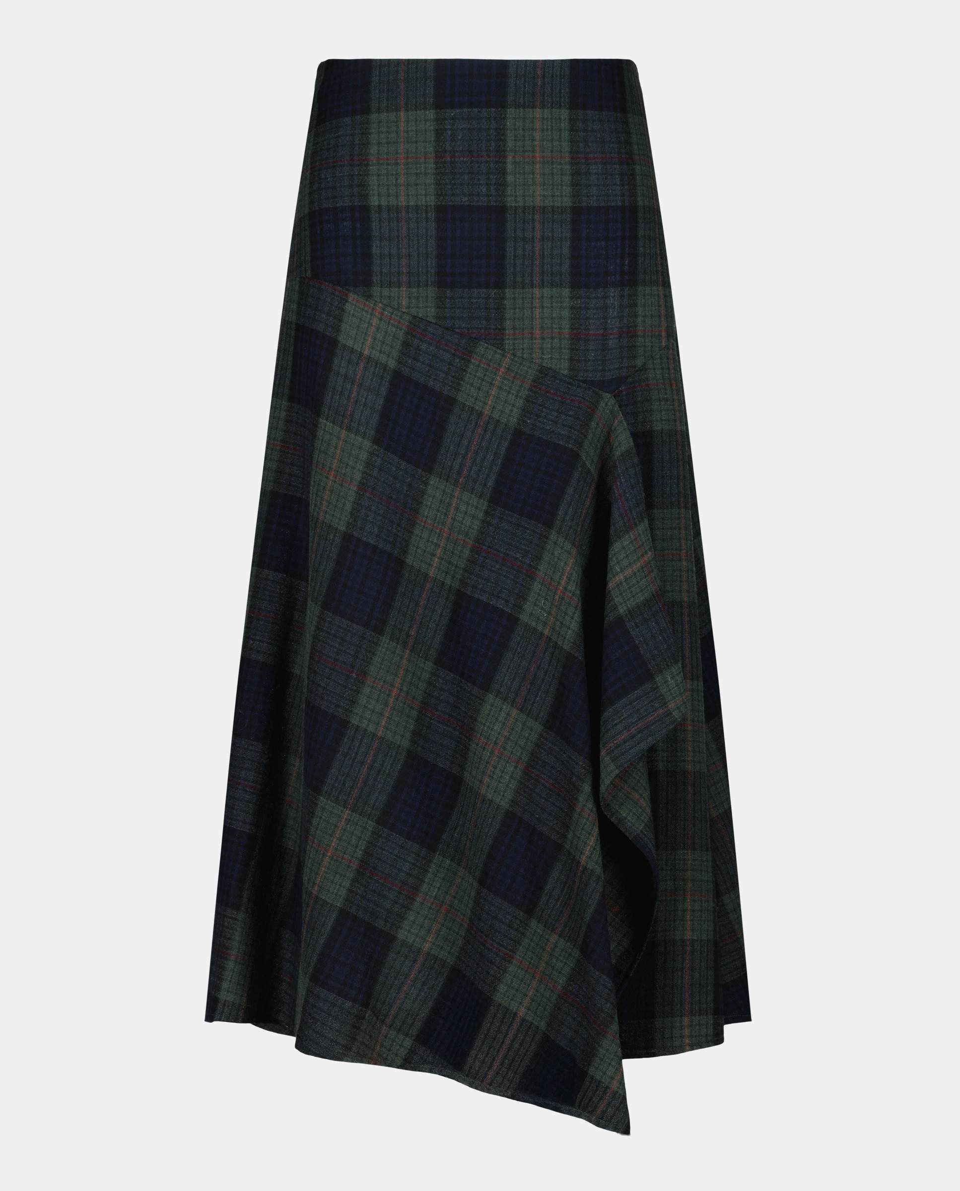 Saia Midi com Estampado Azul-4