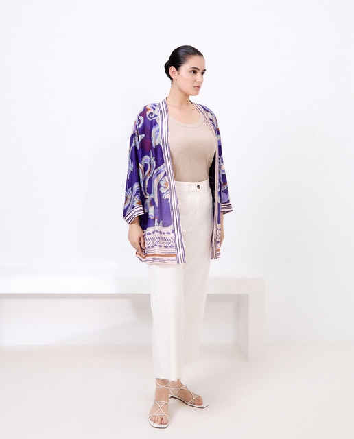 Imagen 0 de Chaqueta de viscosa estampada de mujer