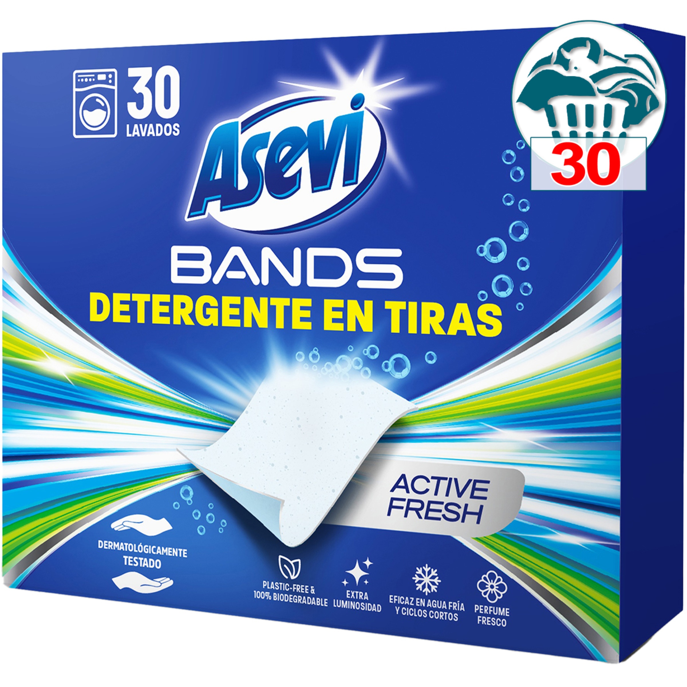 detergente concentrado en tiras lavado impecable Active Fresh caja 30 dosis