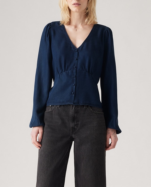 Imagen 0 de Blusa vaquera de mujer de manga larga