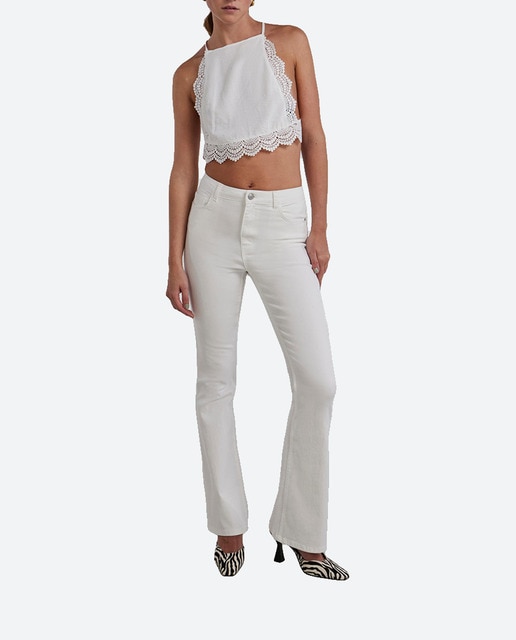 Imagen 0 de Pantalón vaquero de campana de mujer de talle medio