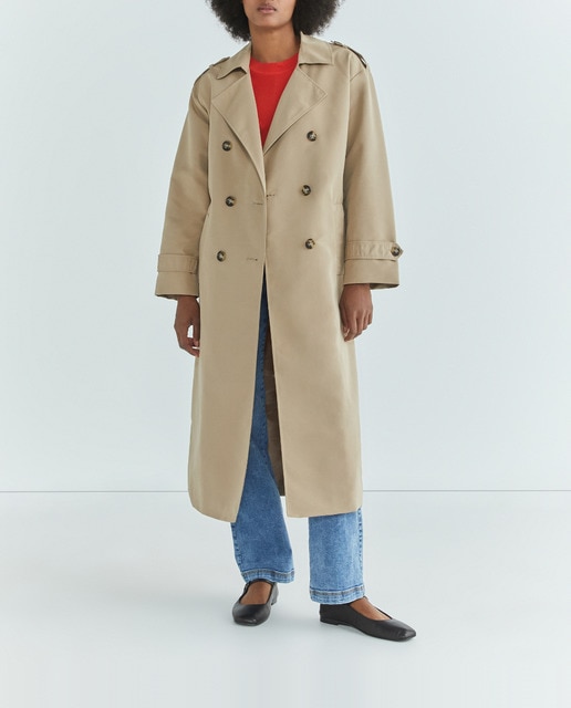Imagen 0 de Trench larga de mujer con bolsillos