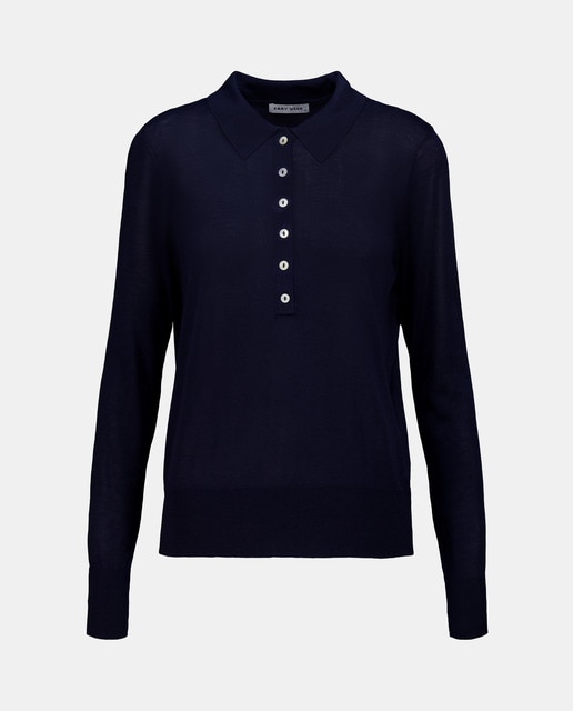 Imagem 0 de Camisola de Malha com Colarinho de Polo e Manga Comprida
