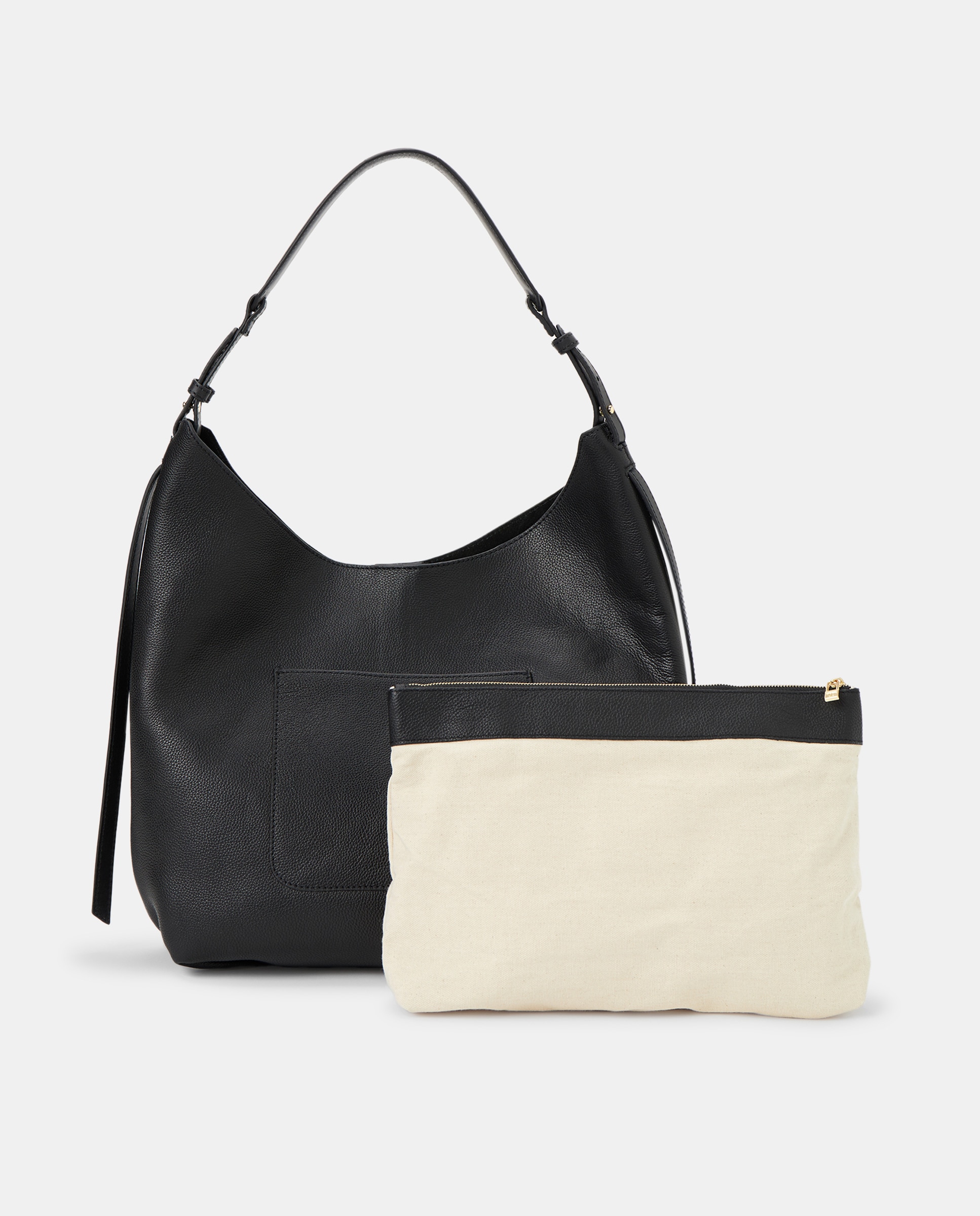 Mala de Ombro com Bolso à Frente Preto-4