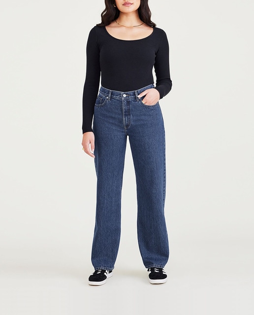 Imagen 0 de Pantalón vaquero de mujer cintura alta y pierna muy ancha