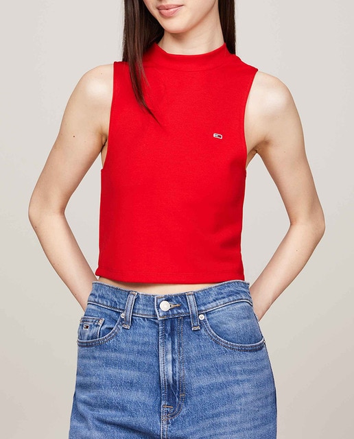 Imagen 0 de Top de mujer sin mangas y cuello mock