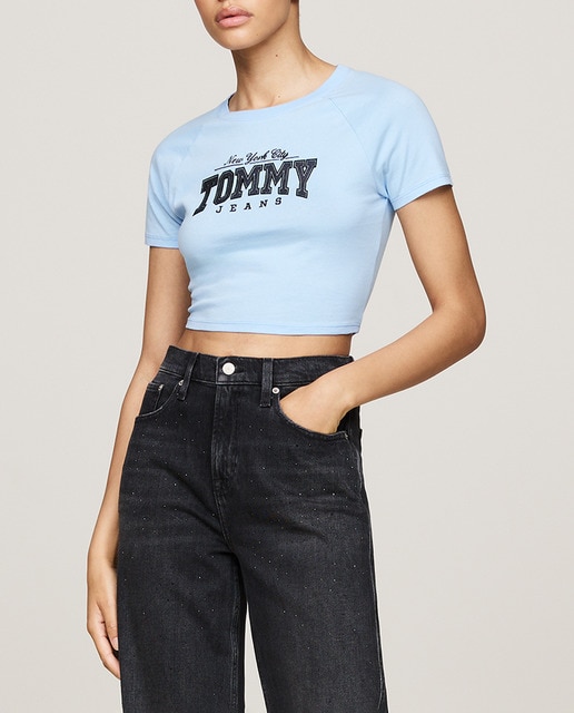 Imagen 0 de Camiseta de mujer corte cropped