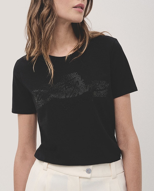 Imagen 0 de Camiseta de mujer con strass ROBERTO VERINO