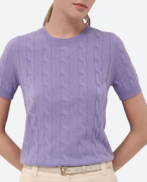 Imagen 0 de Camiseta de mujer manga corta punto lana ochos y franjas