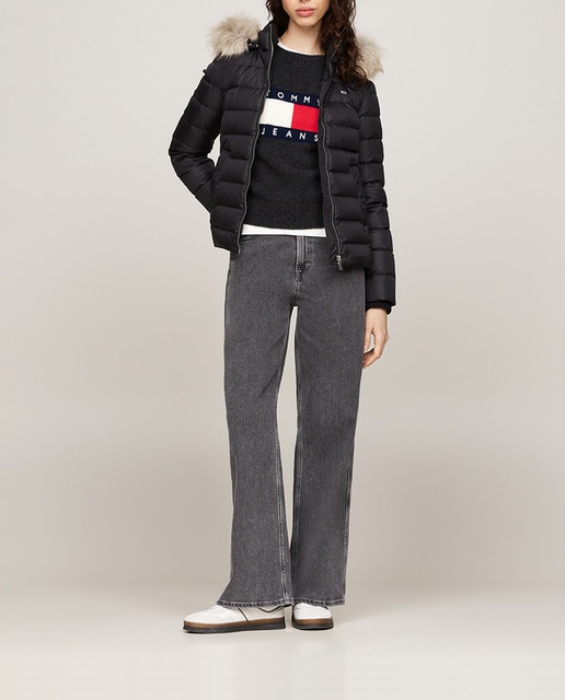 Imagen 0 de Plumífero de mujer con capucha de pelo sintético