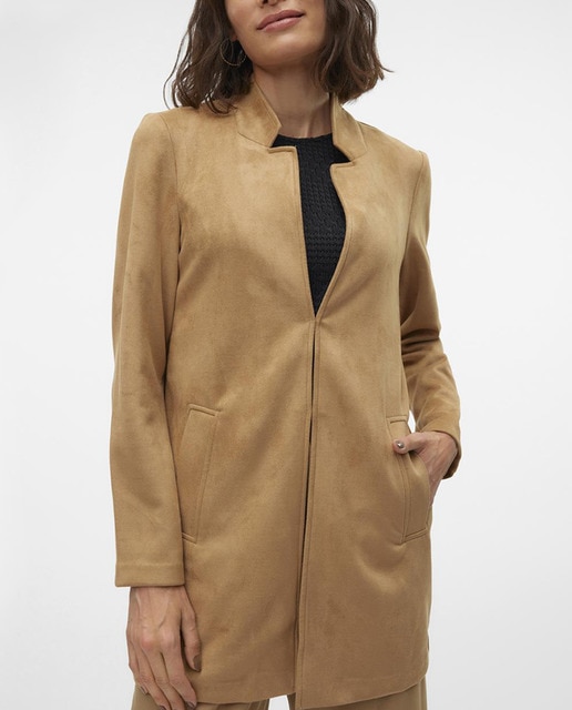 Imagen 0 de Abrigo midi de mujer de ante