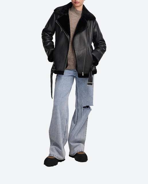 Imagen 0 de Chaqueta aviadora de mujer tipo borrego.