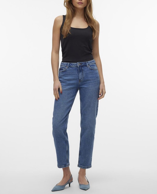 Imagen 0 de Jeans de corte recto de mujer tiro medio