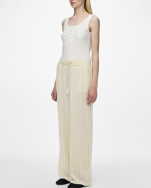 Imagen 0 de Pantalón largo de mujer con lazada en cintura.