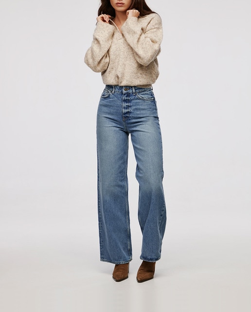 Imagen 0 de Vaqueros Tokyo wide fit de tiro alto de mujer