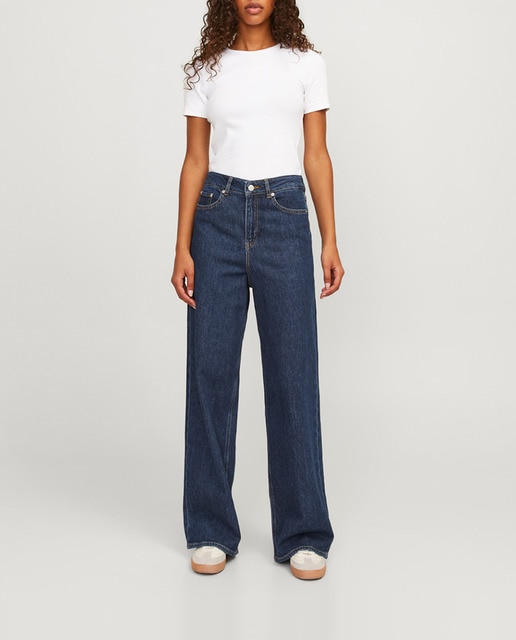 Imagen 0 de Jeans wide leg bolsillos contraste de mujer