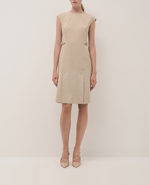 Imagen 0 de Vestido doble crepé con volante en delantero