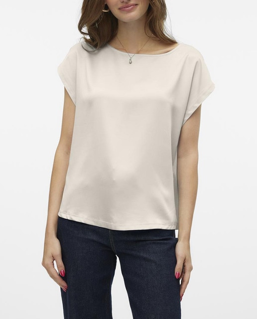 Imagen 0 de Blusa de manga corta satinada