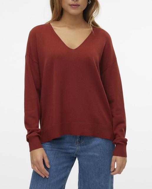 Imagen 0 de Jersey con cuello de pico de mujer con hombros caídos