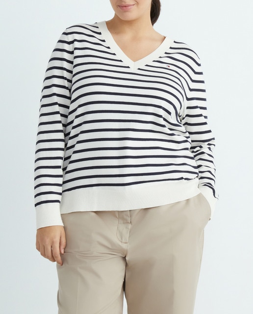 Imagen 0 de Jersey de mujer de cuello pico y manga larga.