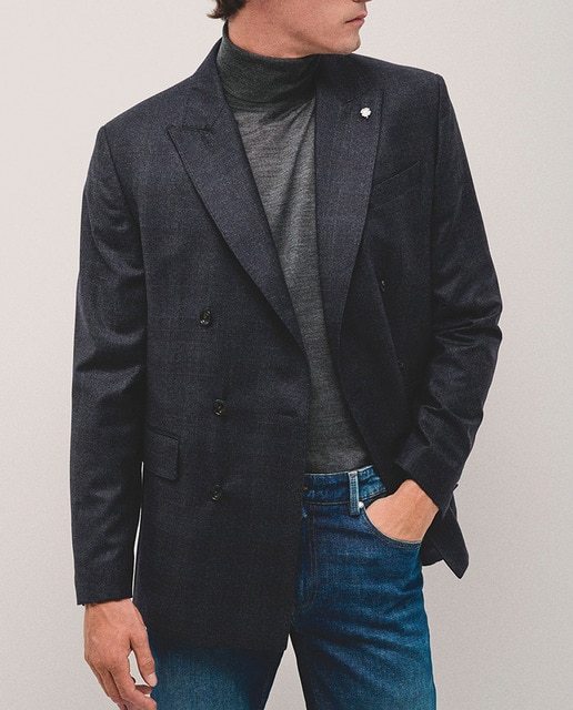 Imagen 0 de Chaqueta de hombre cruzada cuadros