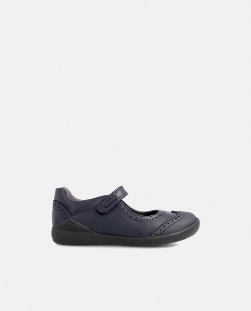 Imagem 0 de Sapatos de presilha colegiais de menina Biomecanics em pele azul-marinho
