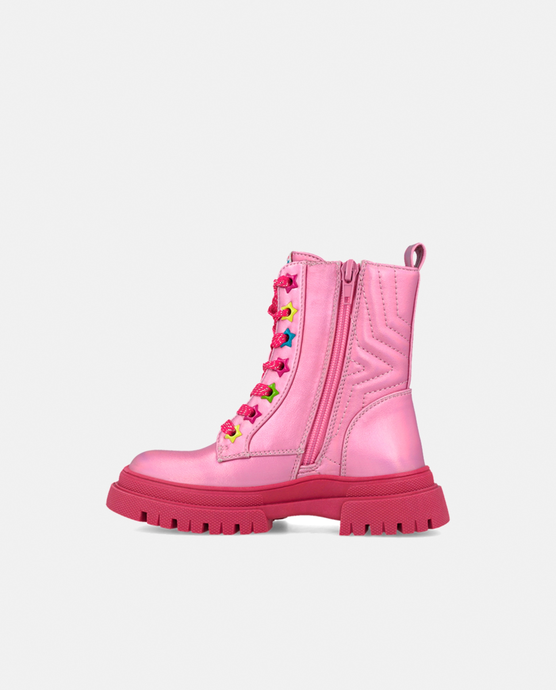 Botas Metalizadas com Fecho de Correr Rosa-pastilha-5