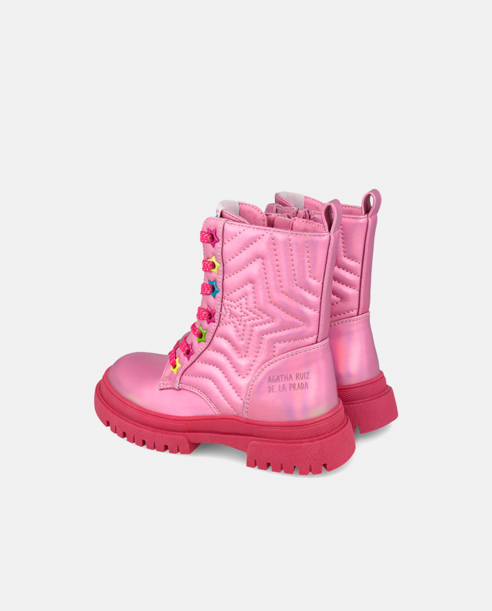 Botas Metalizadas com Fecho de Correr Rosa-pastilha-3