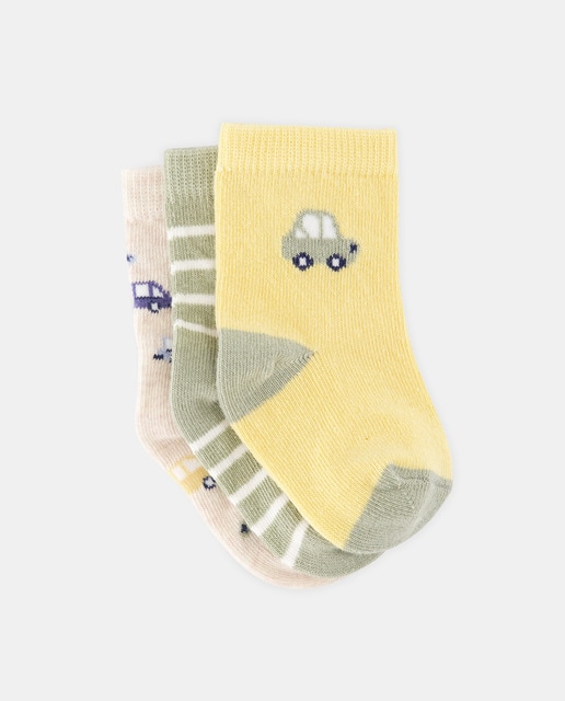 Imagen 0 de Pack de 3 calcetines con estampado fantasía de bebé niño