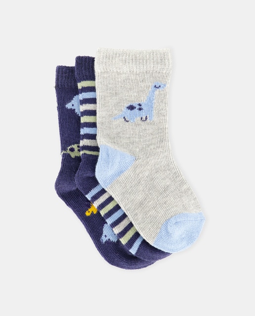 Imagen 0 de Pack de 3 calcetines con estampado fantasía de bebé niño