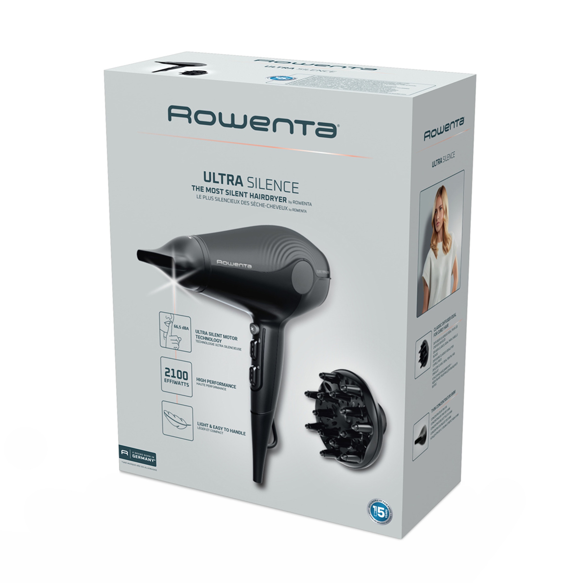 Secador de pelo Rowenta Ultra Silence con flujo de aire de alta velocidad Negro-10