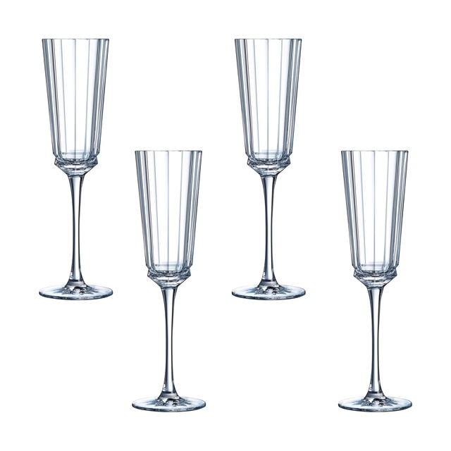 Imagem 0 de Conjunto de 4 Copos de Champanhe de Cristal Macassar