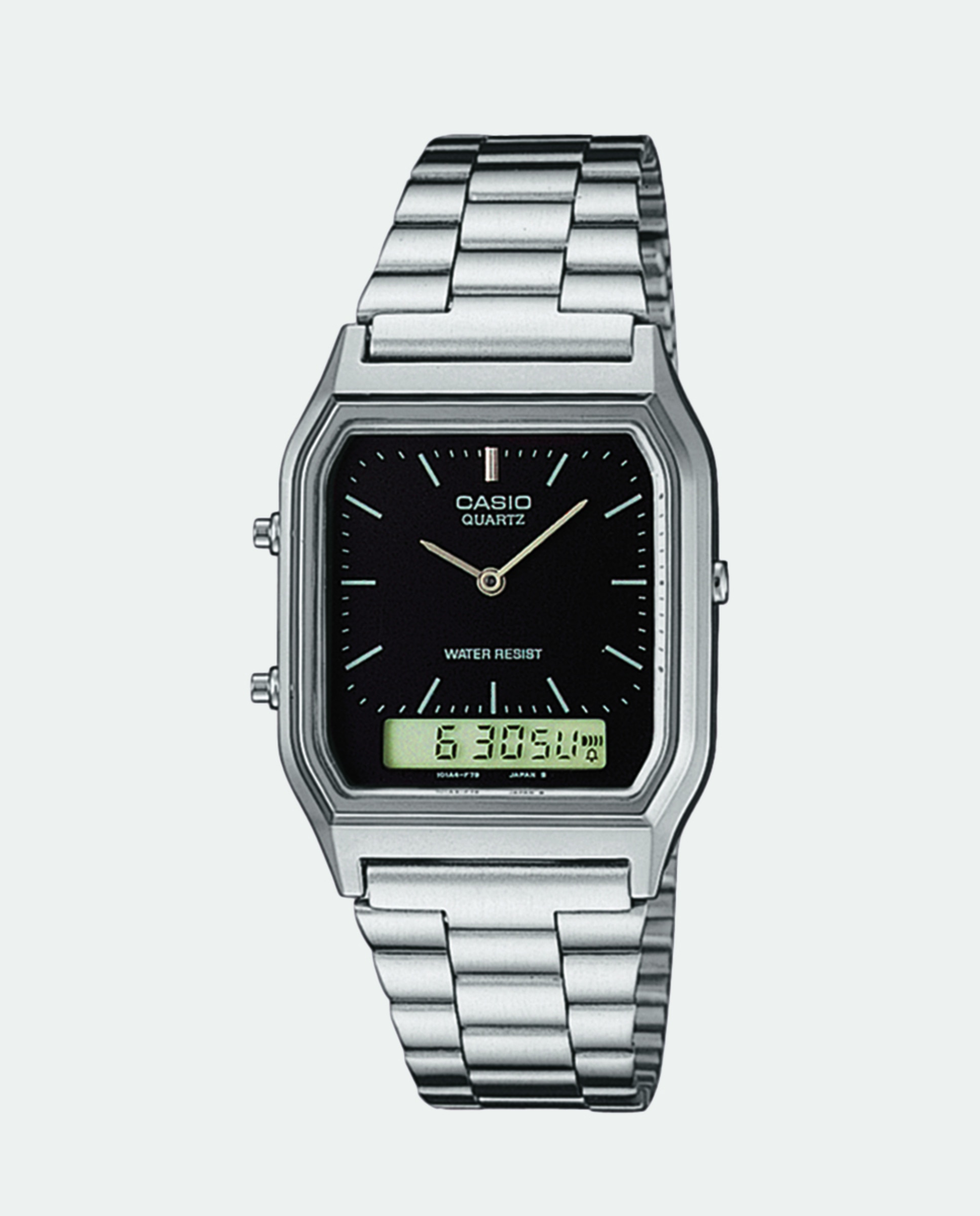 Relógio Vintage AQ-230A-1DMQYES de Aço Prata-1