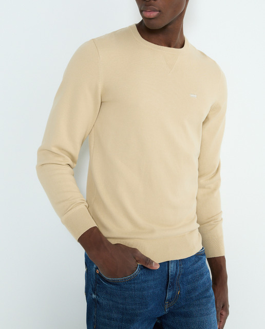 Imagen 0 de Jersey ligero de hombre de manga larga con cuello redondo liso