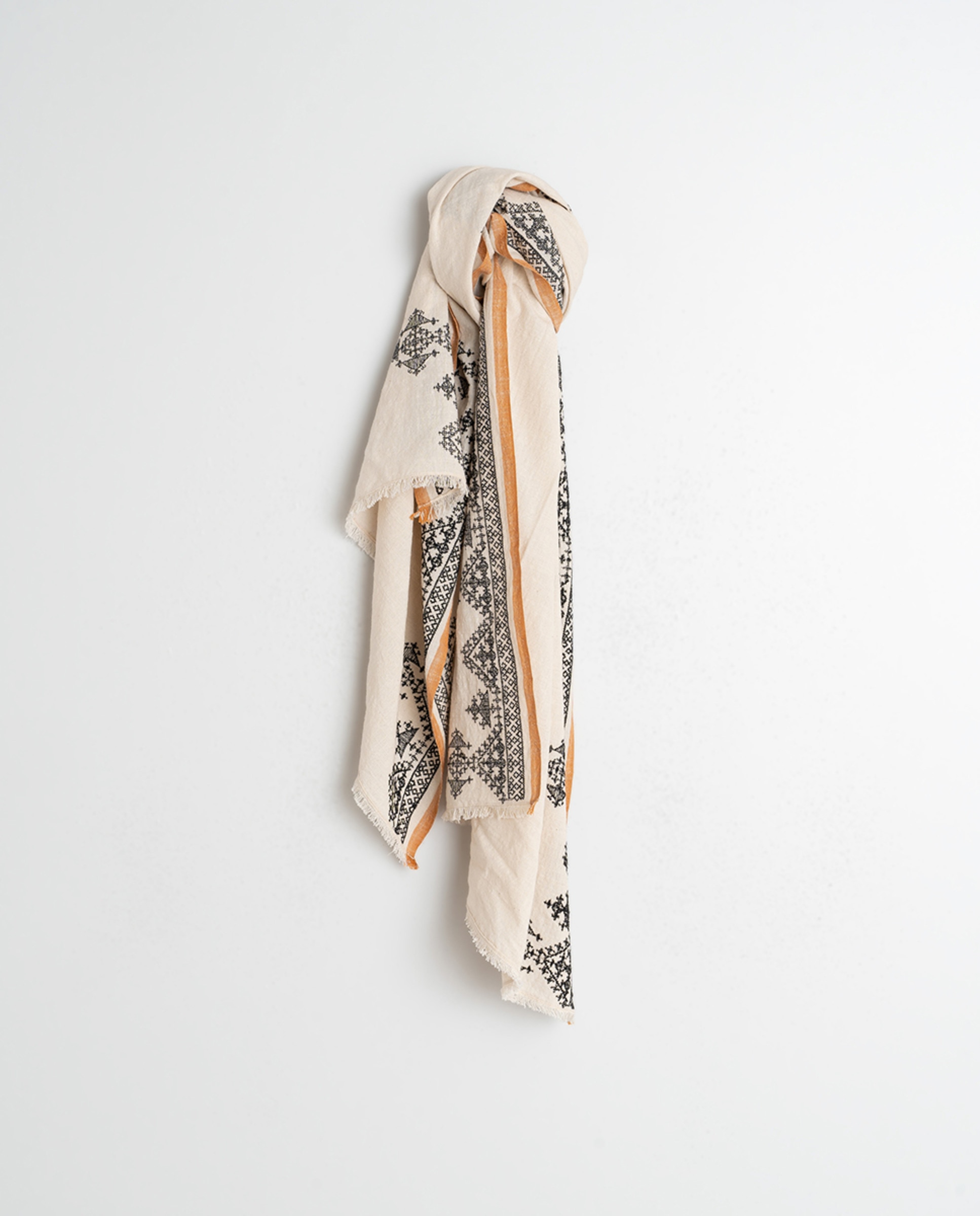 Écharpe Comprida Estampada Cru-1