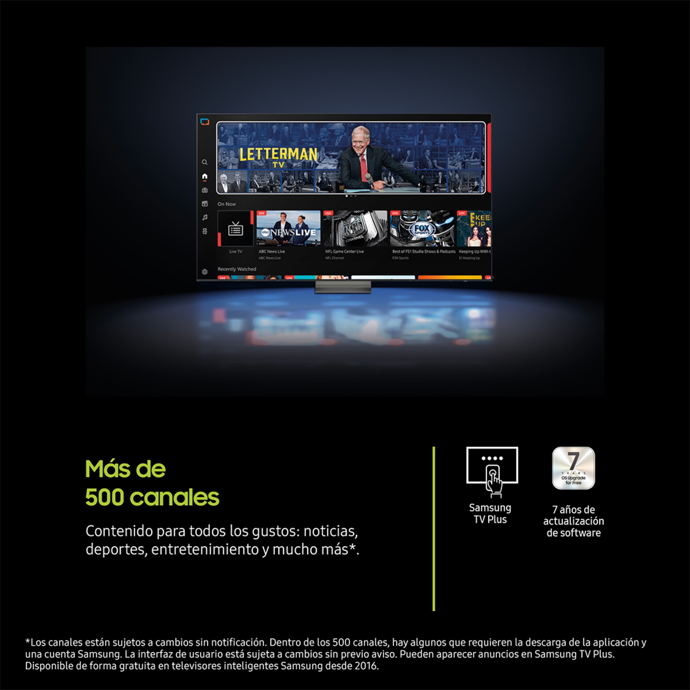 TV QLED 163cm (65") Samsung TQ65Q7F5AUXXC, 4K Vision AI Quantum dot Smart TV Negro-3