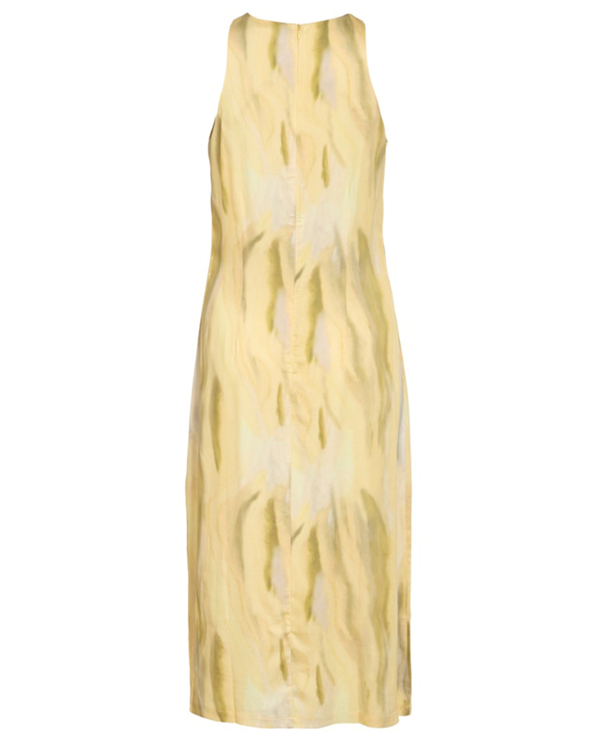 Vestido Midi sem Mangas e com Decote Redondo Amarelo-6