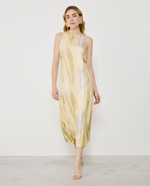 Imagem 0 de Vestido Midi sem Mangas e com Decote Redondo