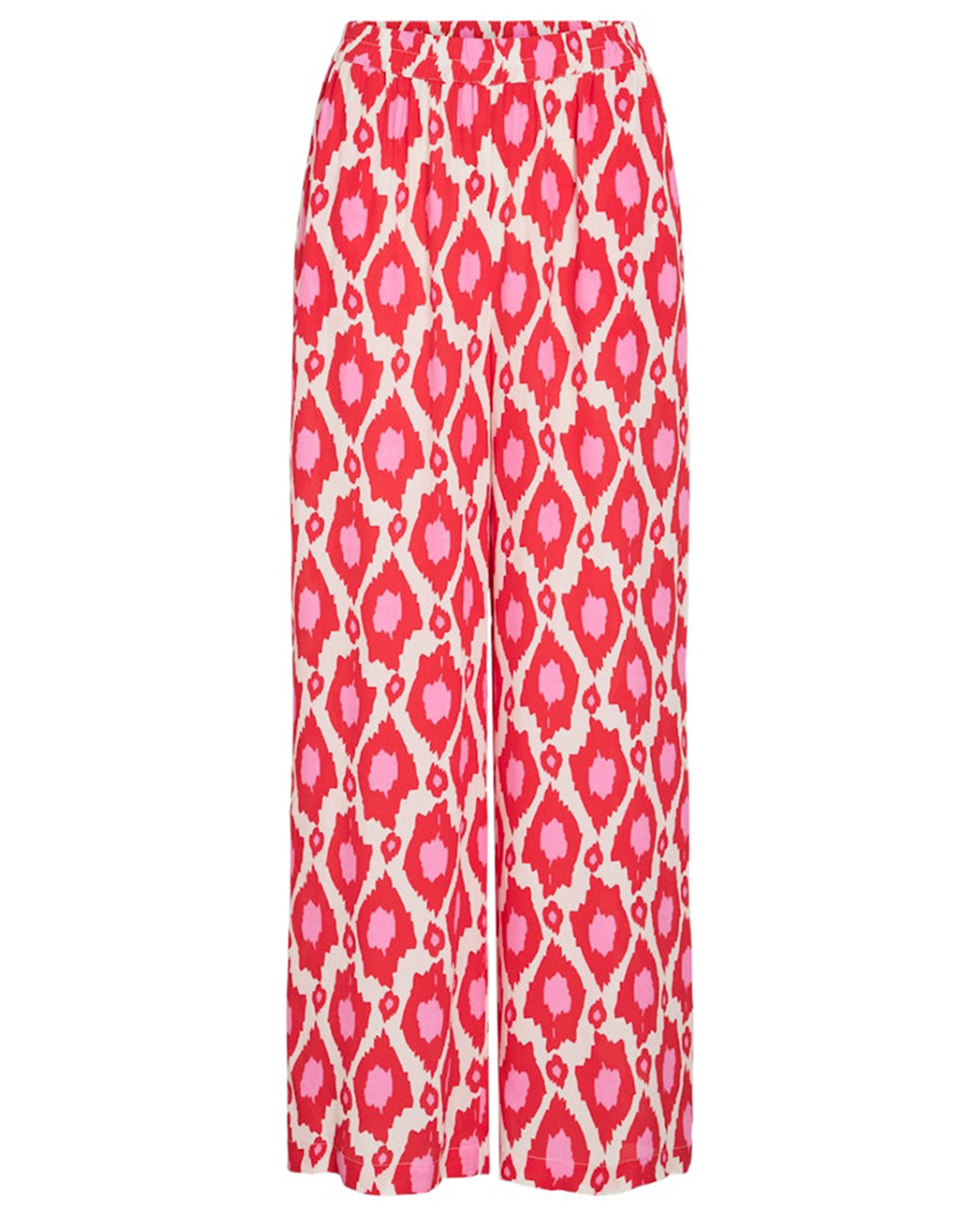 Calças Palazzo Fluidas com Cós Elástico Vermelho-5