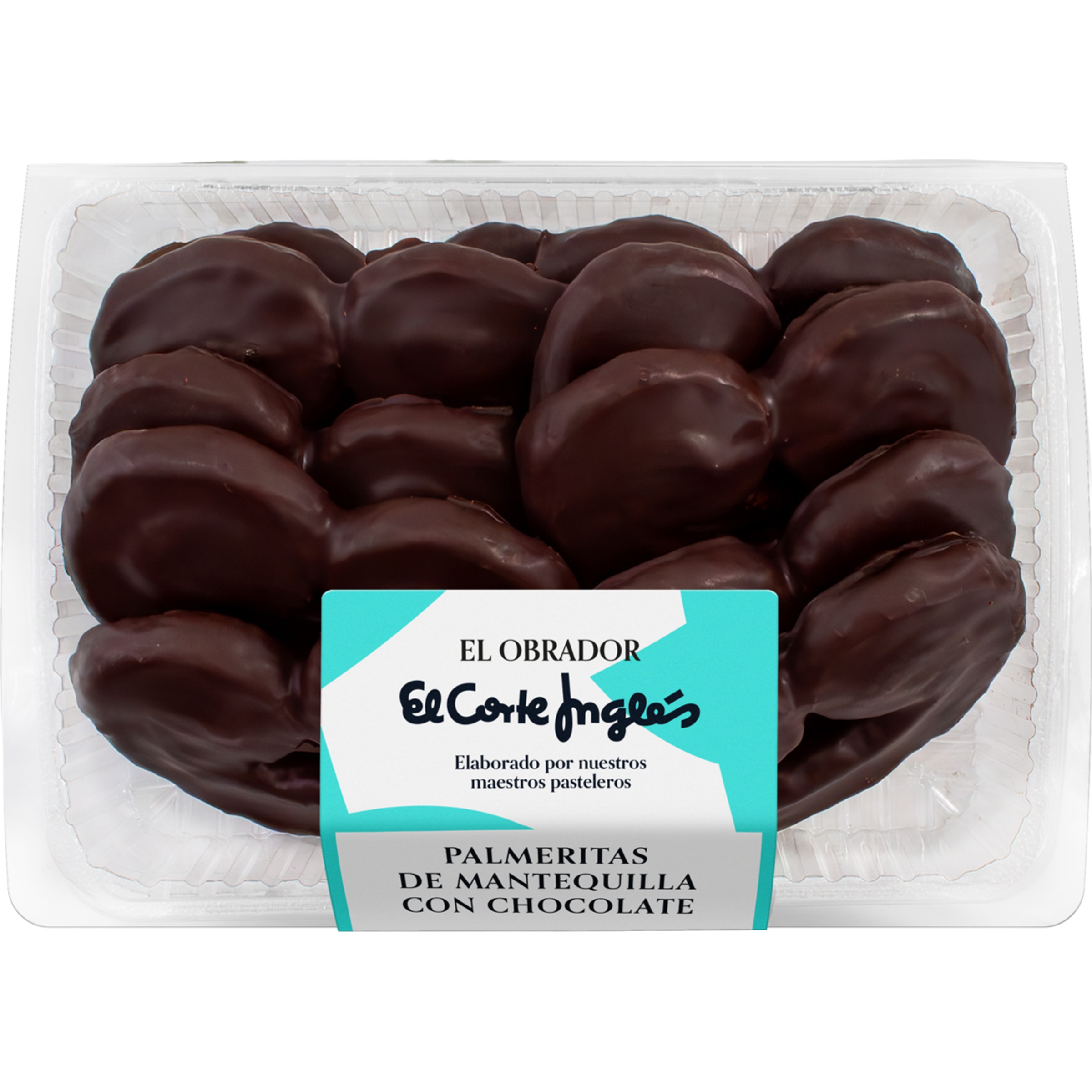 palmeritas de mantequilla con chocolate 10 unidades bandeja 180 g