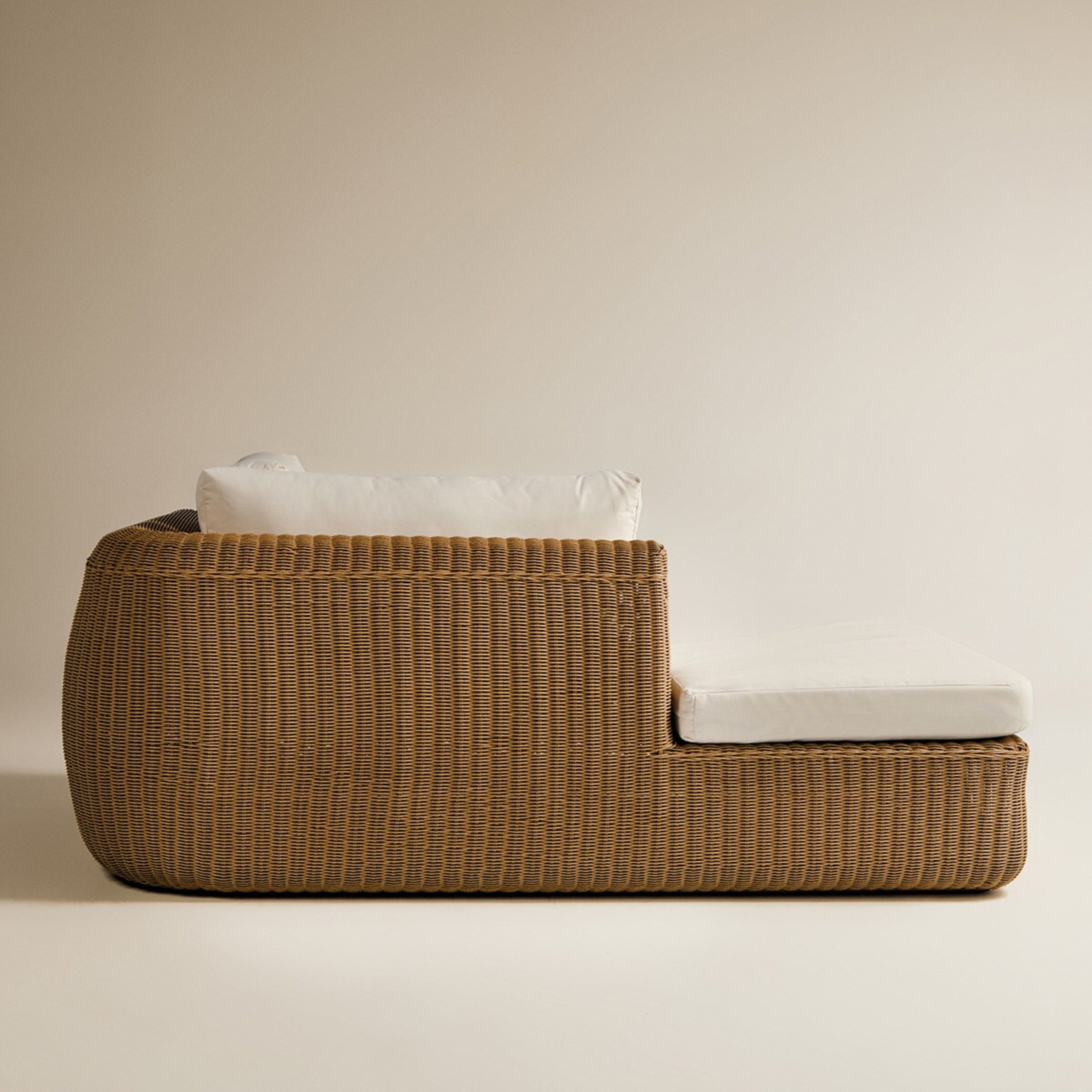 Módulo de Chaise-Longue Direita para Sofá de Jardim Ibiza Natural-5