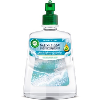 ambientador automático difusor Active Fresh Olas de Océano & Sal Marina con aceites esenciales recambio - Air Wick