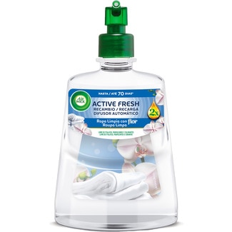ambientador automático difusor Active Fresh Ropa Limpia con Flor con aceites esenciales recambio - Air Wick