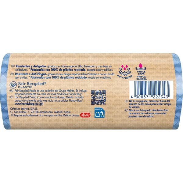 recycled rubbish bags Strong No Drip 68x73 50 litres for large kitchen bin roll 8 units